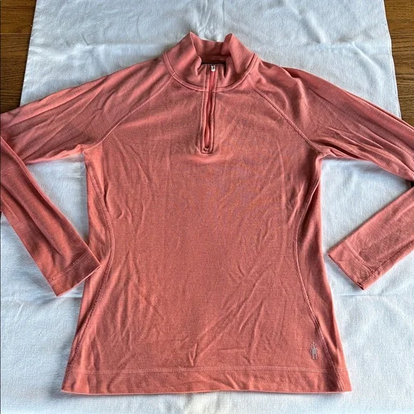 Smartwool Merino 250 Baselayer 1/4 Zip Peach L - Picture 1 of 9